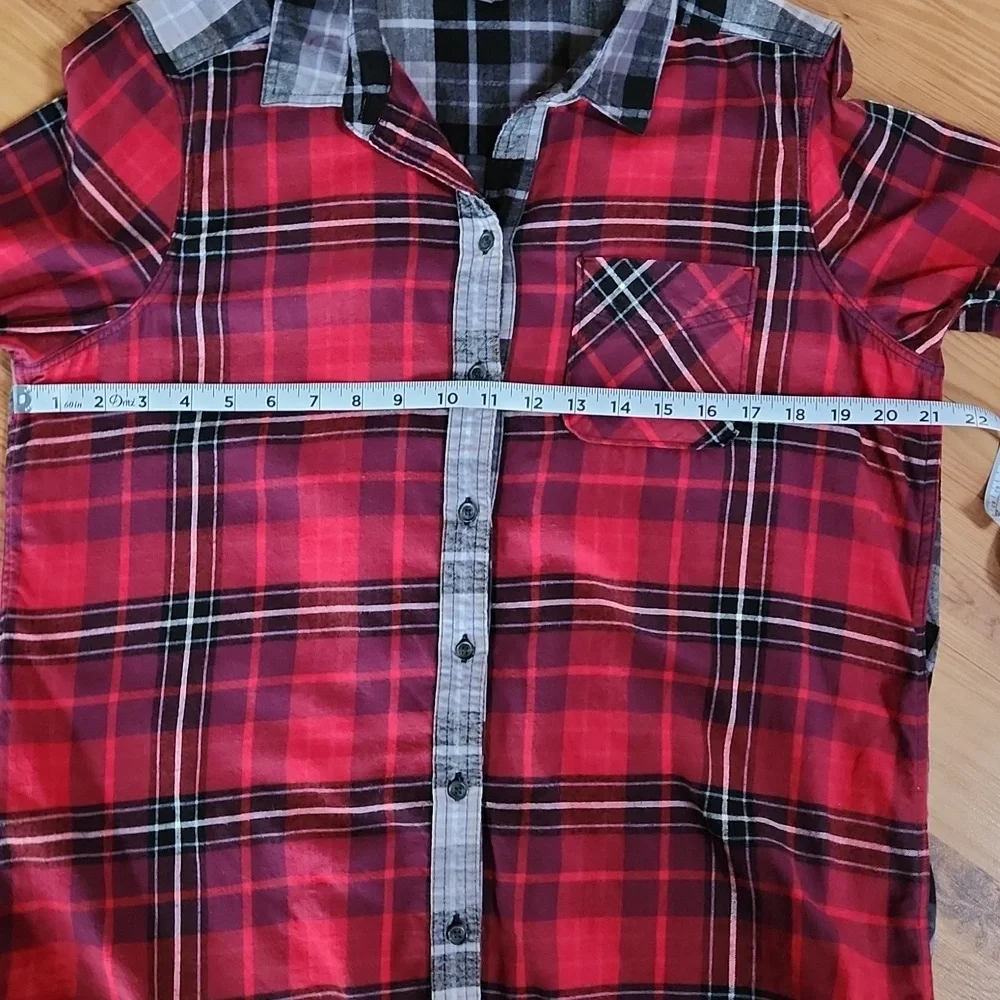 Eddie Bauer Red, Black and Gray Plaid Shirt - Picture 8 of 13